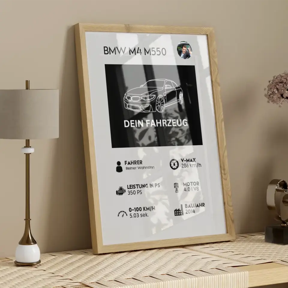 Fahrzeug Quartett - Personalisierbares Poster