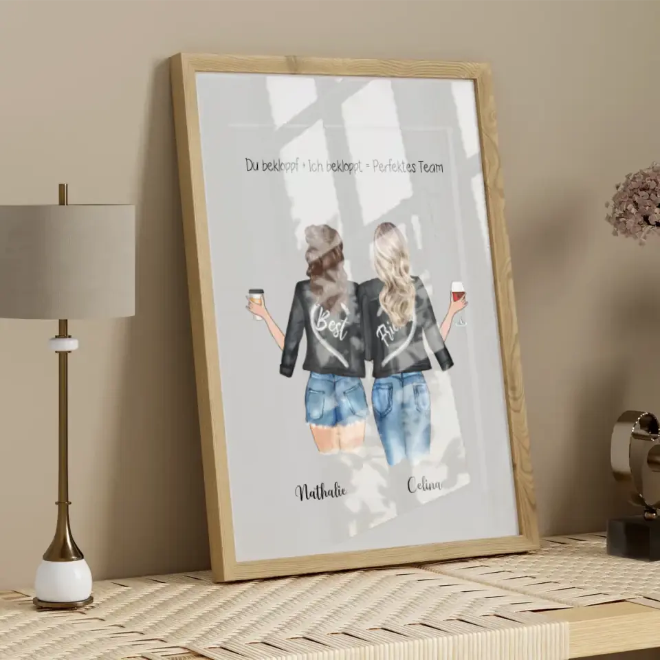 Beste Freundinnen Poster - Personalisierbares Poster