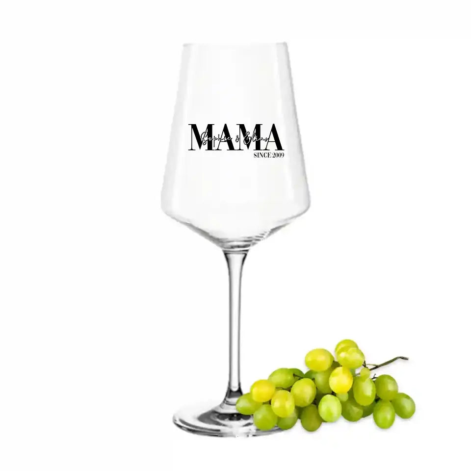 Mama Schriftzug - Personalisierbares Weinglas