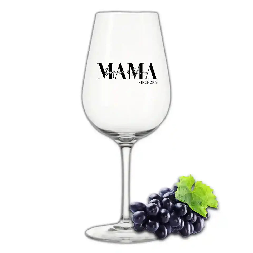 Mama Schriftzug - Personalisierbares Weinglas