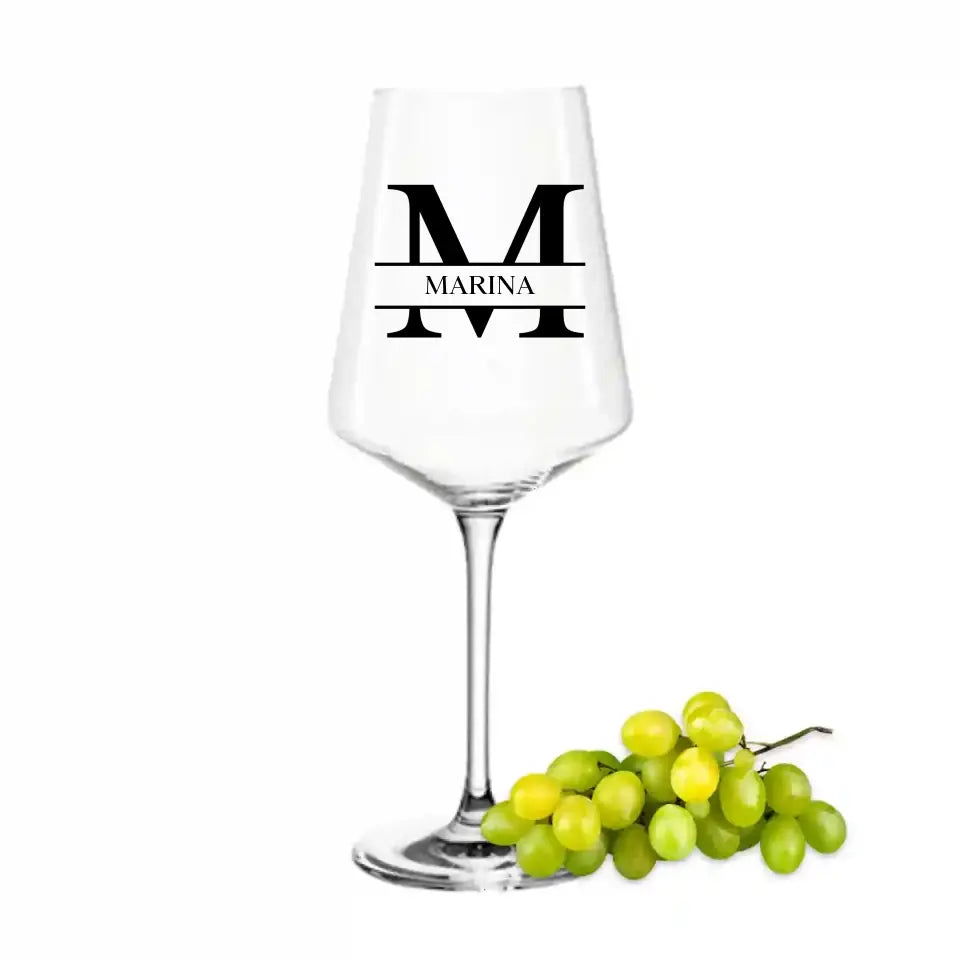 Weinglas mit Initiale und Name - Personalisierbares Weinglas