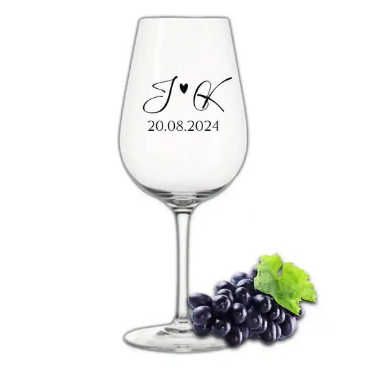 Weinglas mit Initiale und Datum - Personalisierbares Weinglas