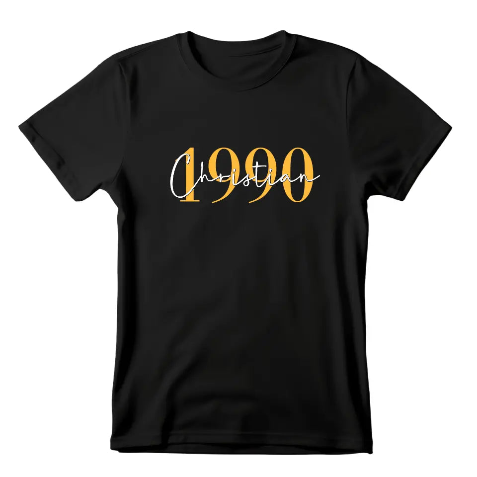 Geburtsjahr mit Namen - Personalisierbares T-Shirt