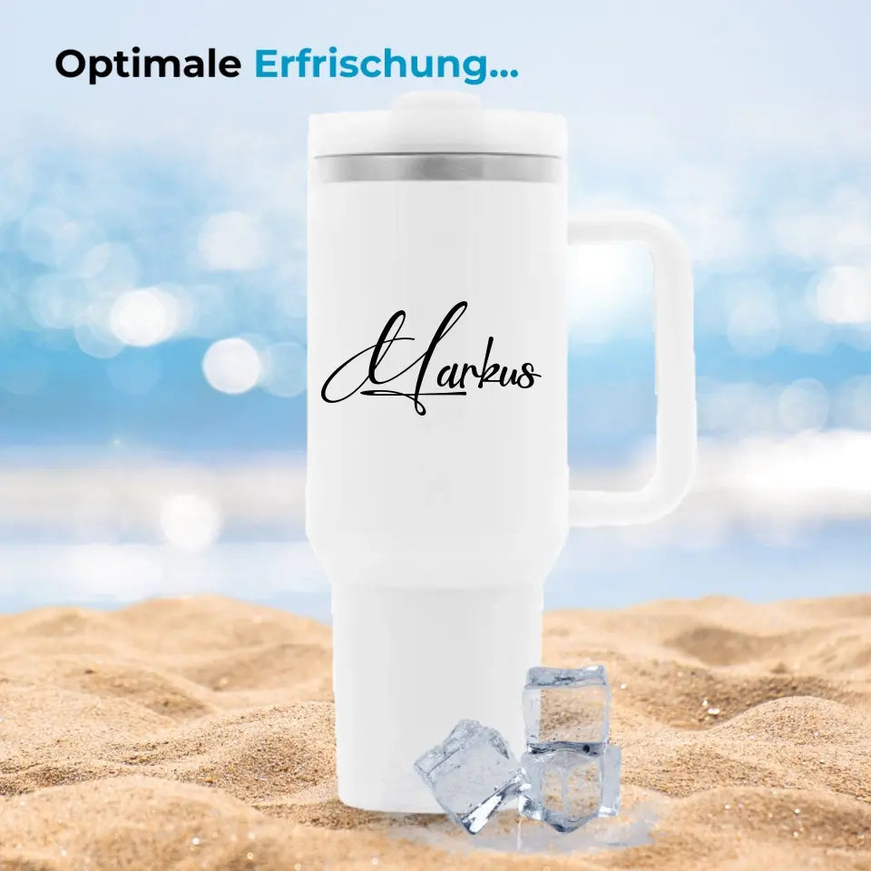 Thermobecher mit Name - Personalisierte Thermoflasche