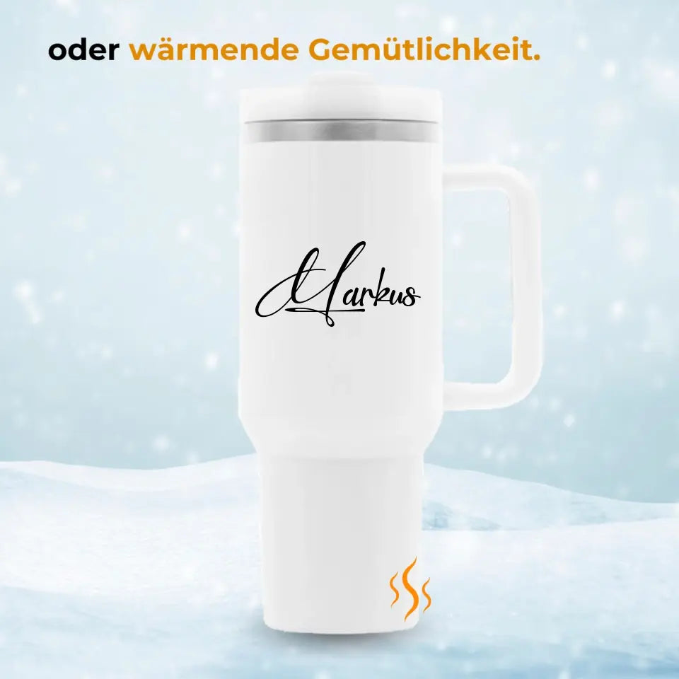 Thermobecher mit Name - Personalisierte Thermoflasche