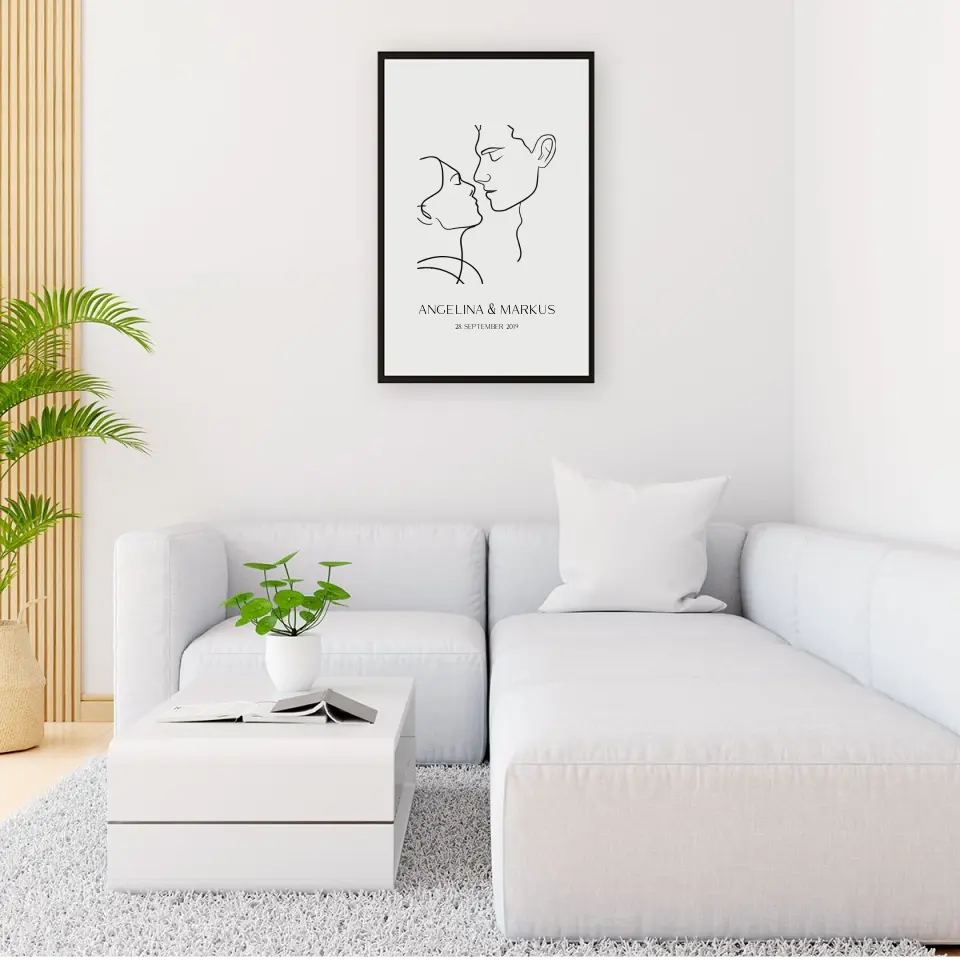 Line Art Pärchen - Personalisierbares Poster
