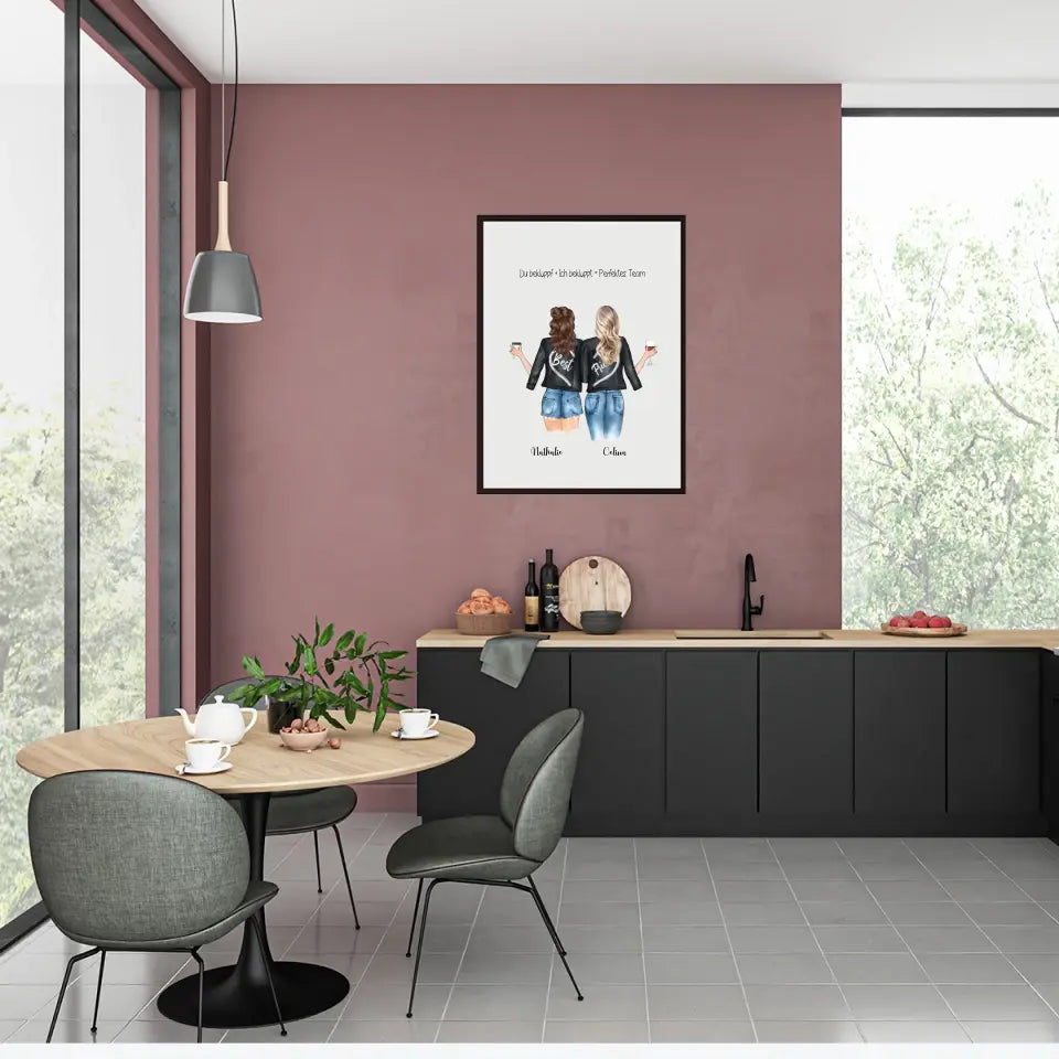 Beste Freundinnen Poster - Personalisierbares Poster