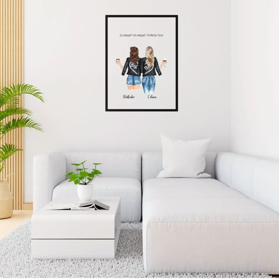 Beste Freundinnen Poster - Personalisierbares Poster