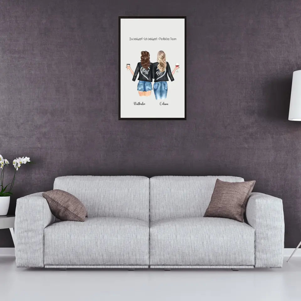 Beste Freundinnen Poster - Personalisierbares Poster