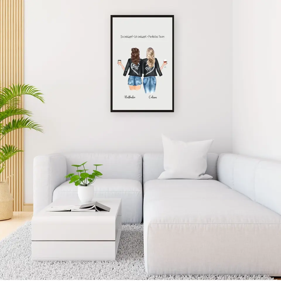 Beste Freundinnen Poster - Personalisierbares Poster