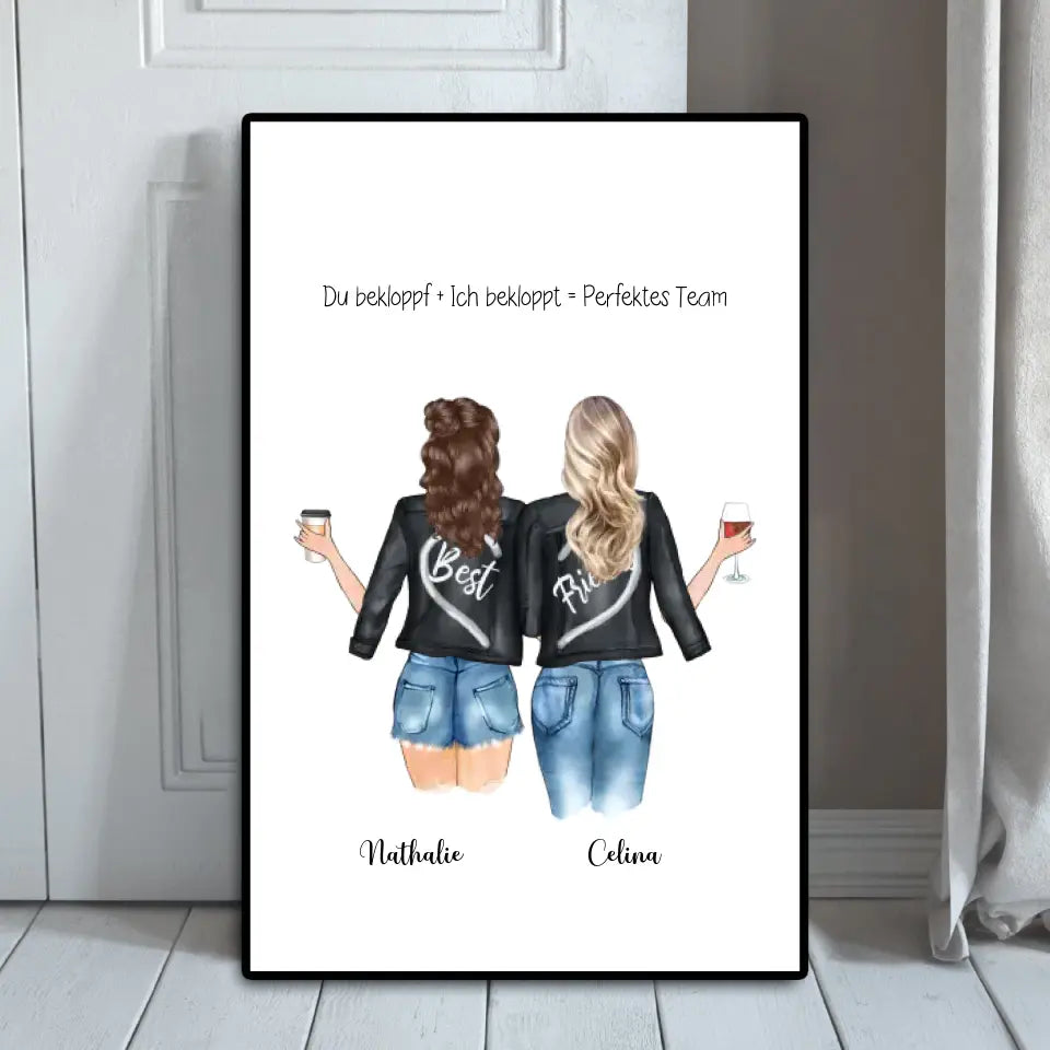 Beste Freundinnen Poster - Personalisierbares Poster