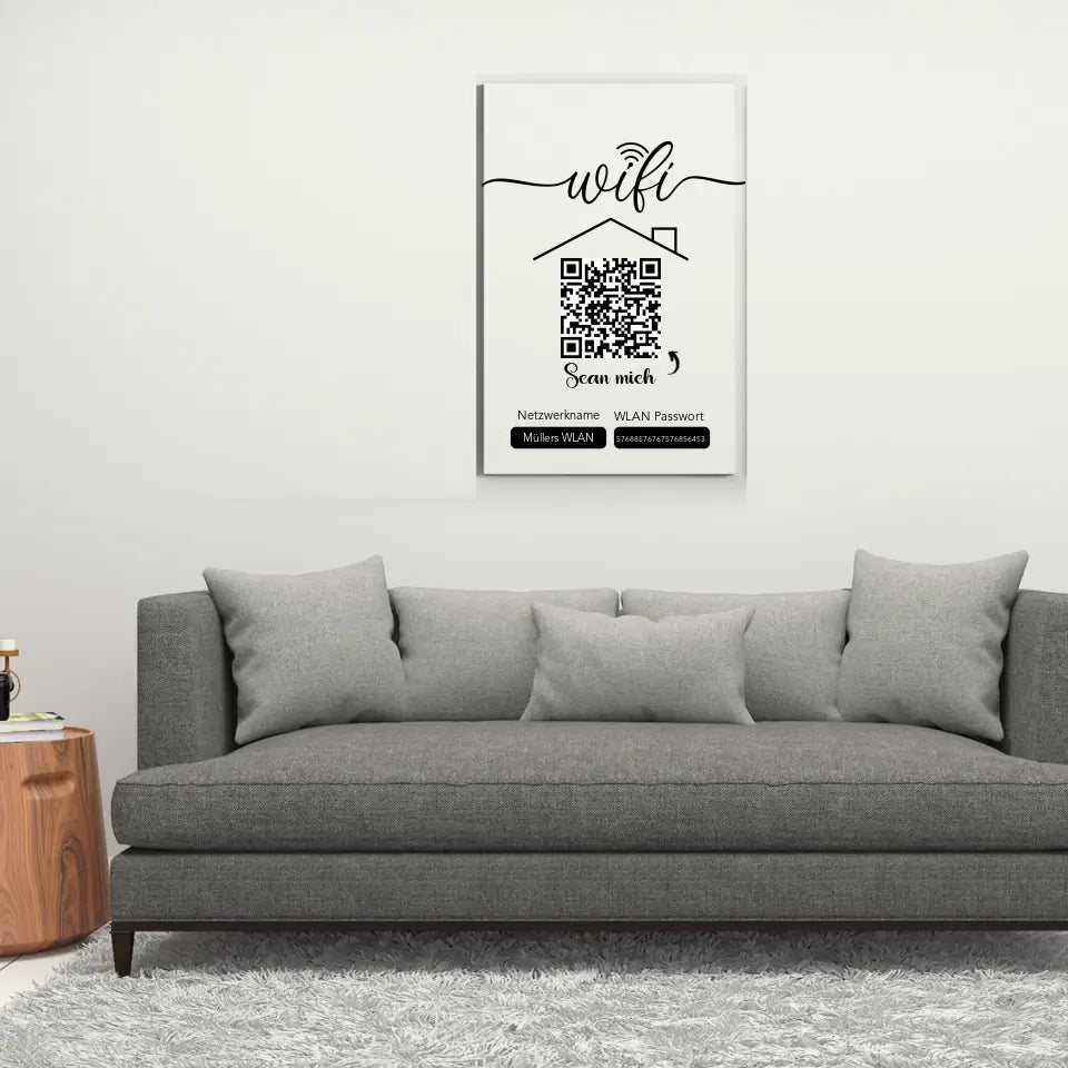 WLAN Schild für Zuhause - Personalisierbares Poster