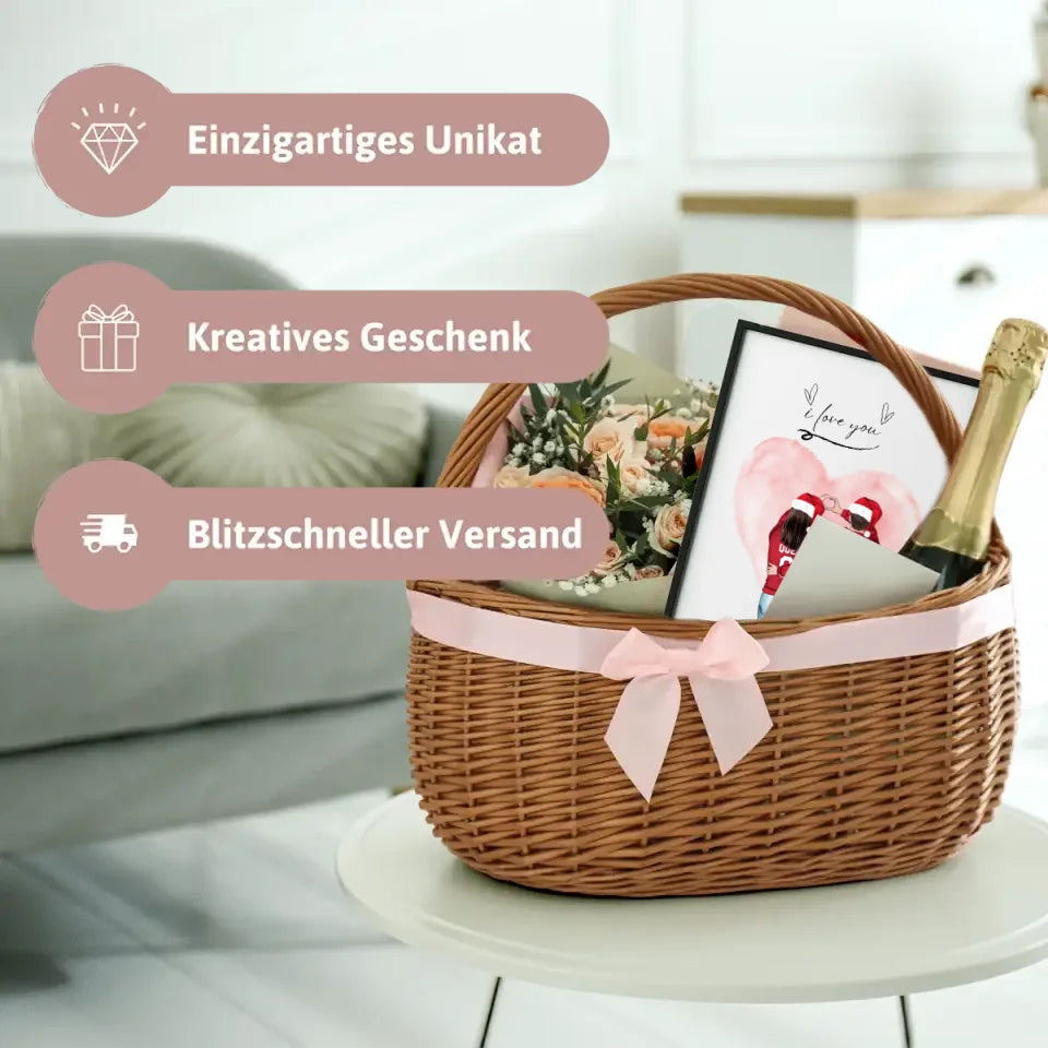 Weihnachten Pärchen - Personalisierbares Poster