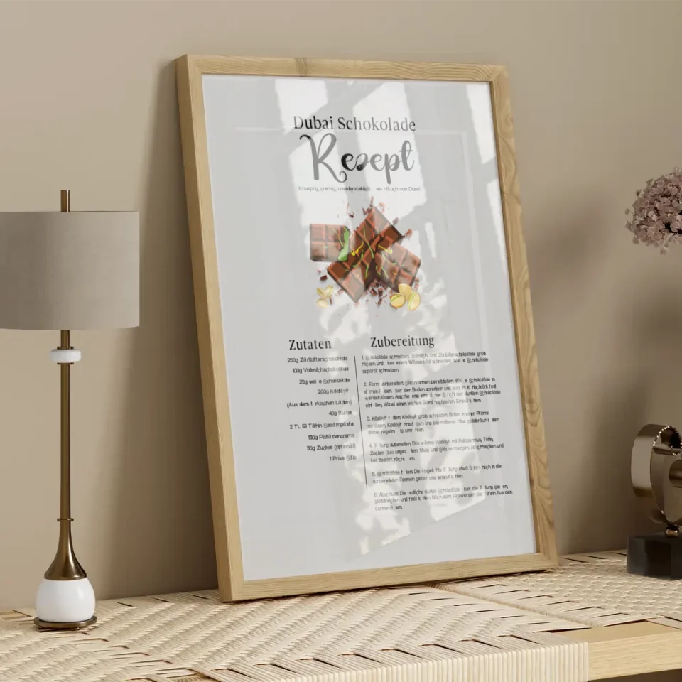 Dubai Schokolade Rezept - Personalisierbares Poster