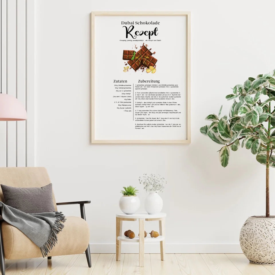 Dubai Schokolade Rezept - Personalisierbares Poster