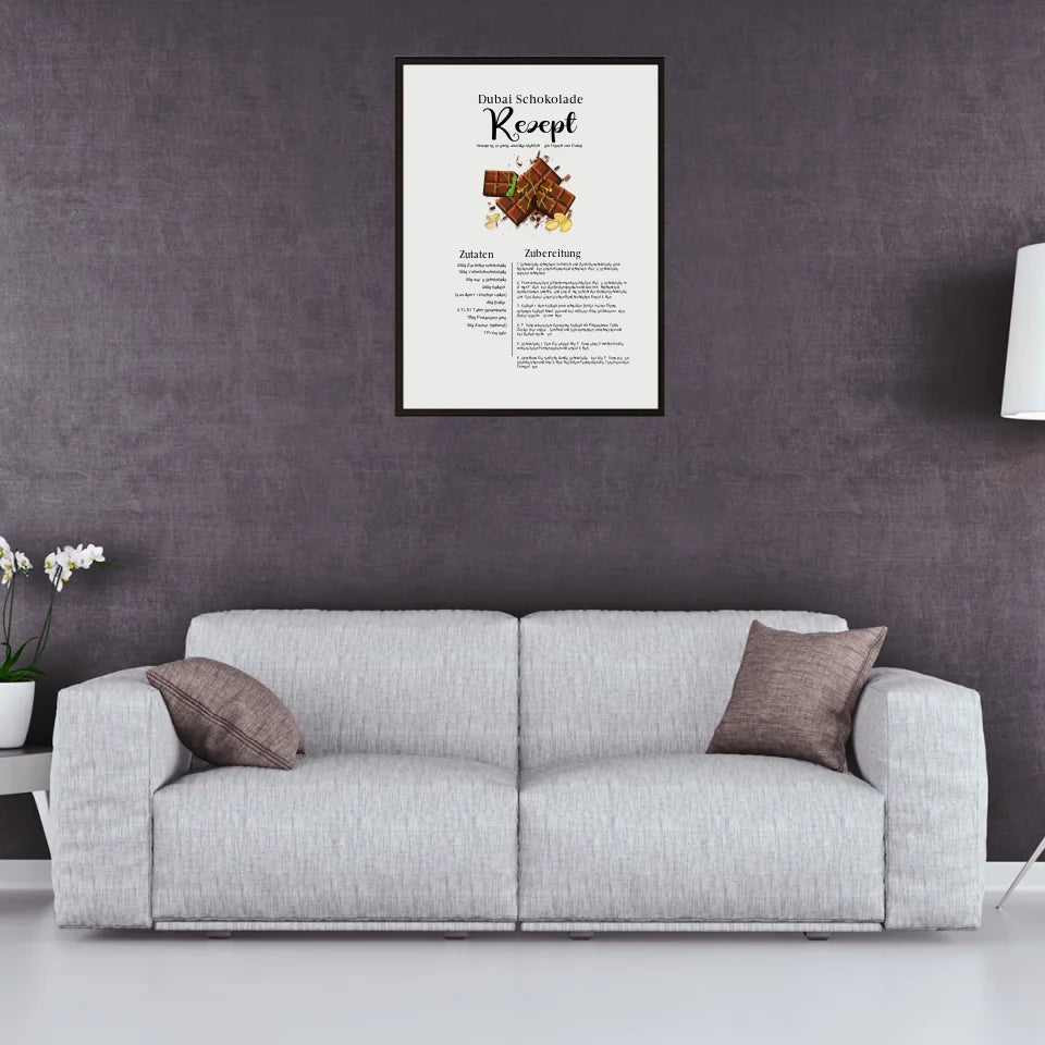 Dubai Schokolade Rezept - Personalisierbares Poster