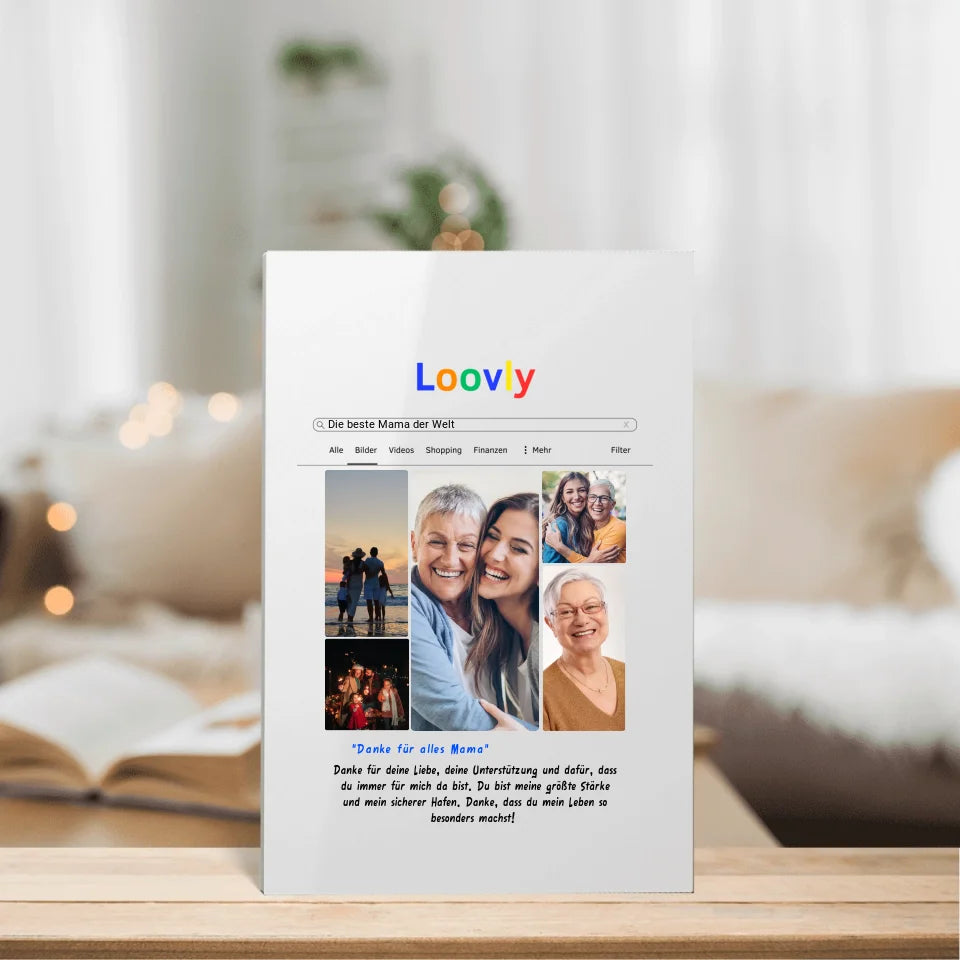 Dankesposter Suchmaschine im Google Stil - Personalisierbares Acrylglas