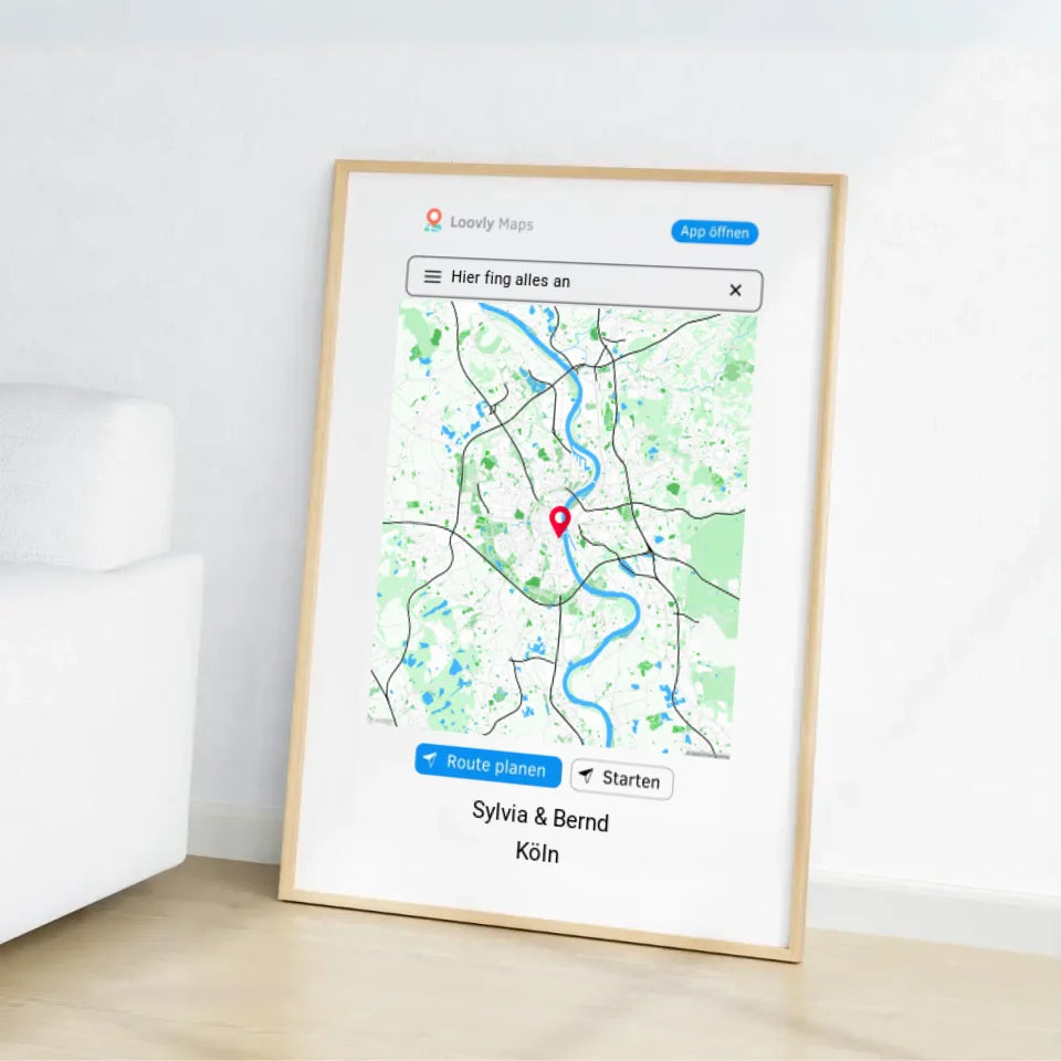 Navigation Standortkarte Geschenk - Personalisierbares Poster