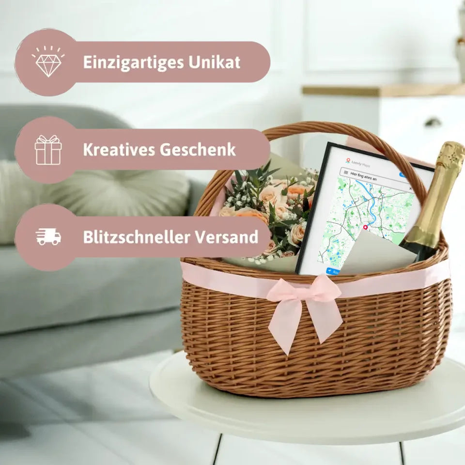 Navigation Standortkarte Geschenk - Personalisierbares Poster