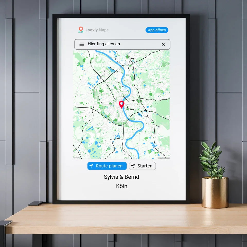Navigation Standortkarte Geschenk - Personalisierbares Poster