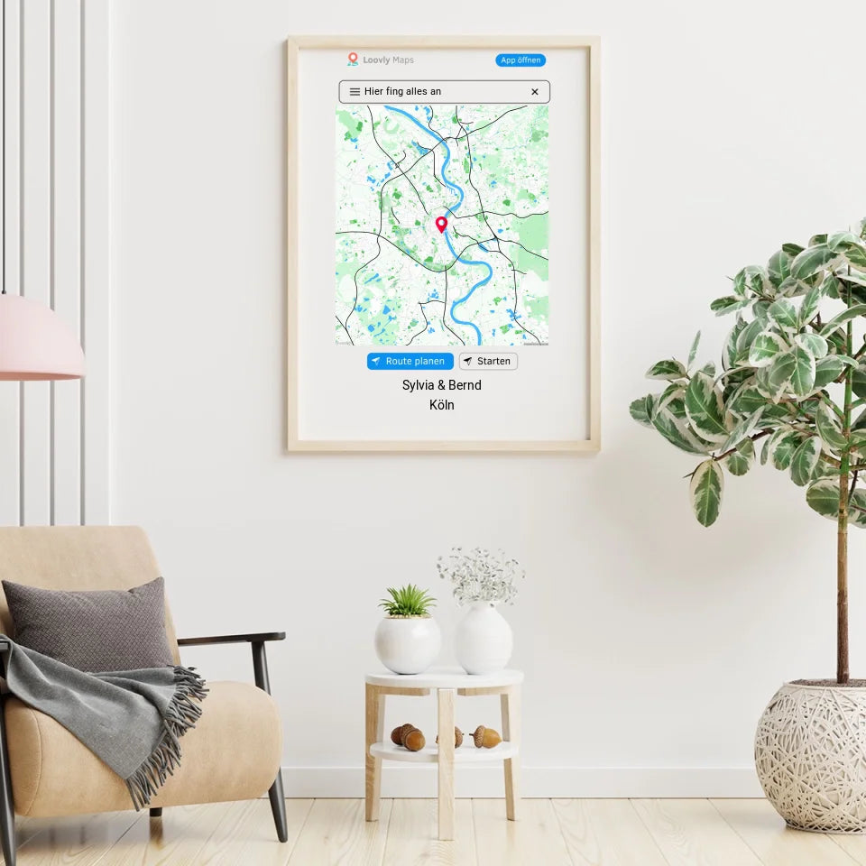 Navigation Standortkarte Geschenk - Personalisierbares Poster