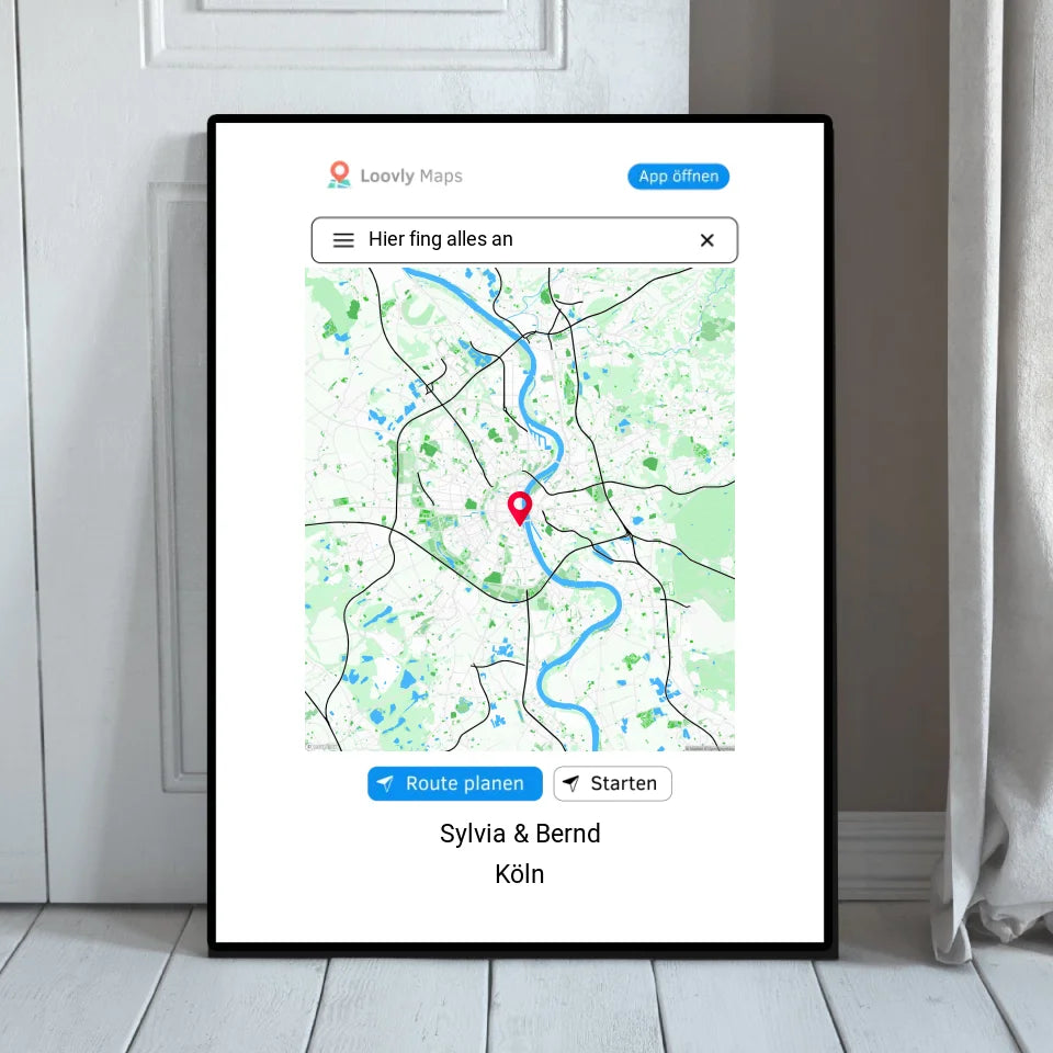 Navigation Standortkarte Geschenk - Personalisierbares Poster