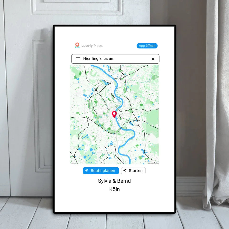 Navigation Standortkarte Geschenk - Personalisierbares Poster
