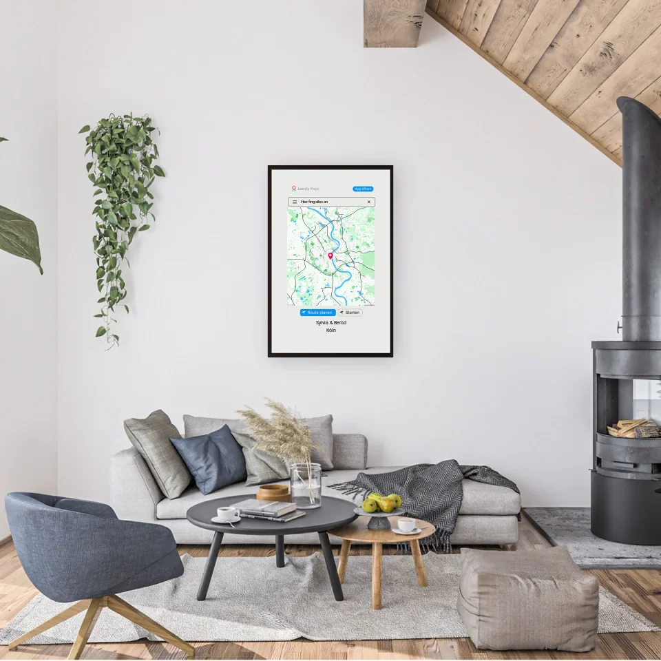 Navigation Standortkarte Geschenk - Personalisierbares Poster