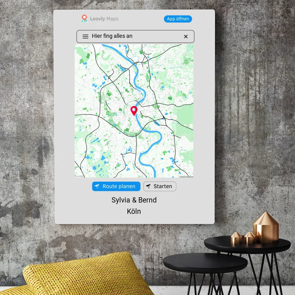 Navigation Standortkarte Geschenk - Personalisierbares Poster