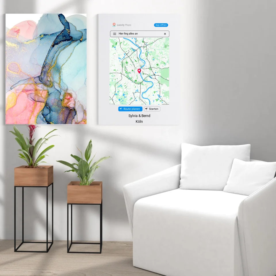 Navigation Standortkarte Geschenk - Personalisierbares Poster