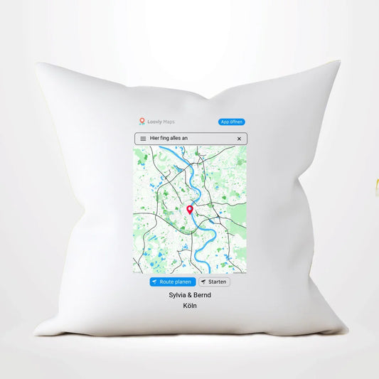 Navigation Stadtkarte Geschenk - Personalisierbares Kissen