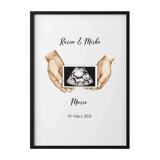 Personalisiertes Poster mit Ultraschall Bild für Mama