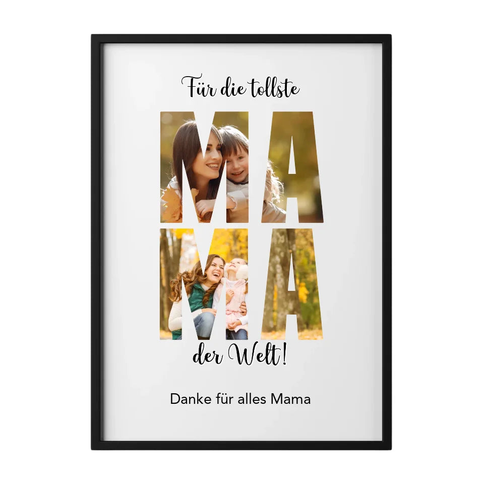 Personalisierbares Poster für die tollste Mama der Welt mit Fotos und Text