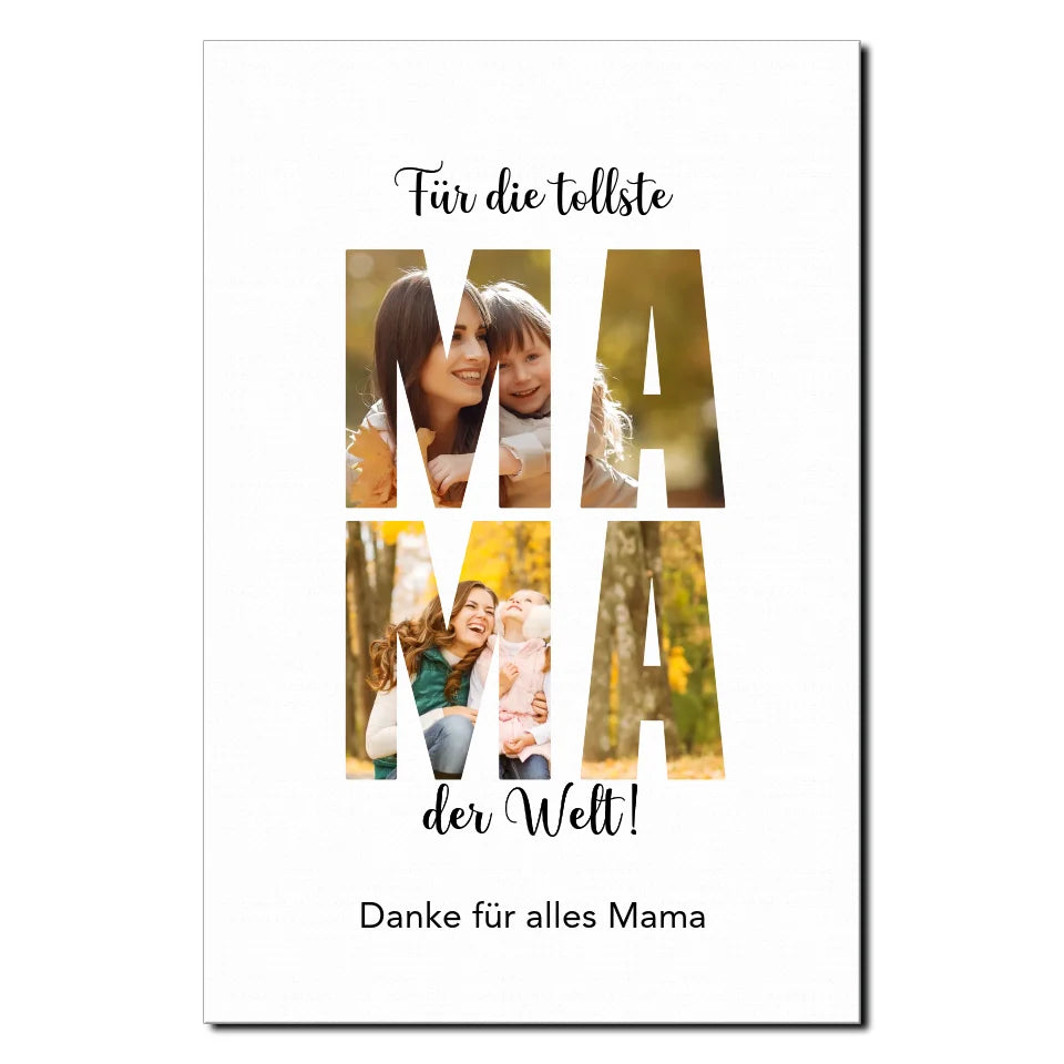 Leinwanddruck für die tollste Mama der Welt mit persönlichen Fotos und Text
