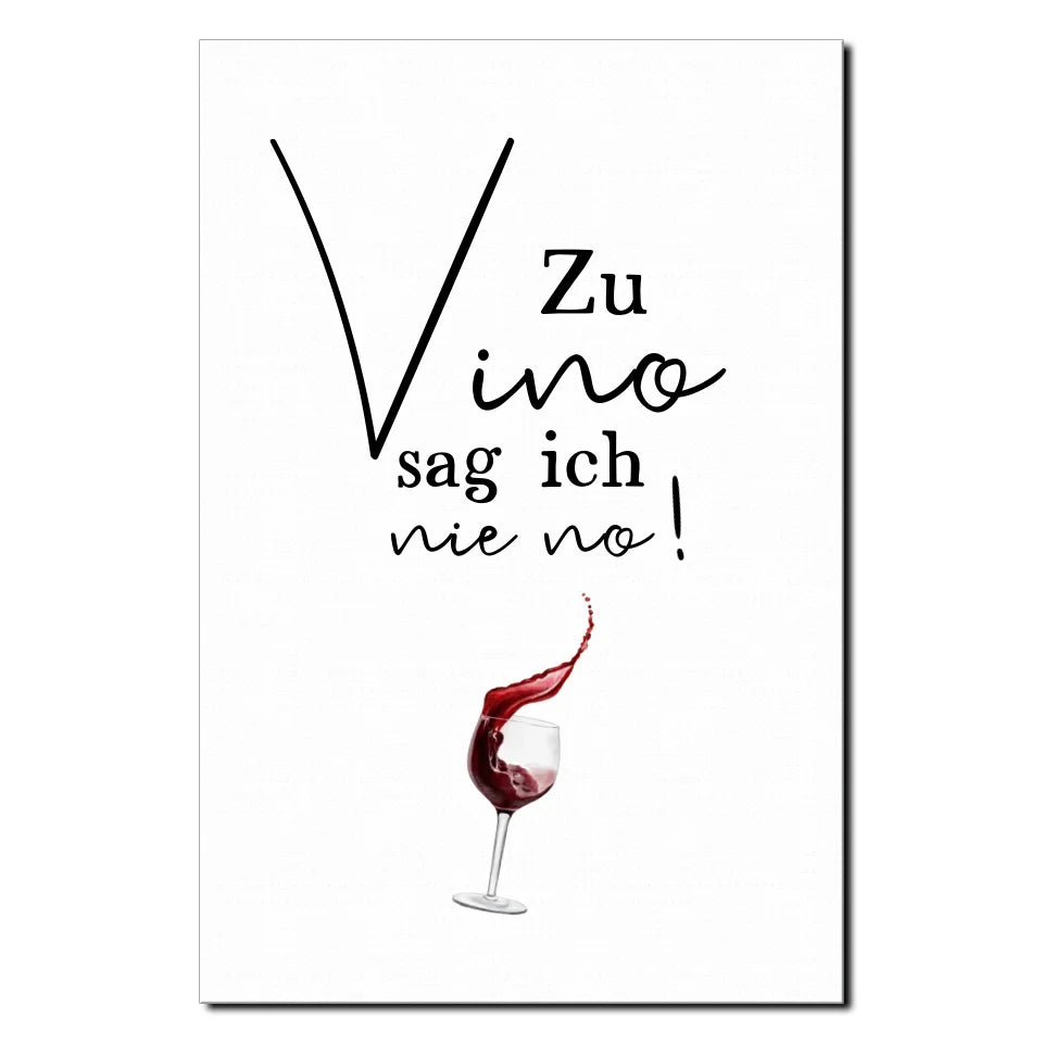 Lustiges Weinposter als hochwertiger Leinwanddruck