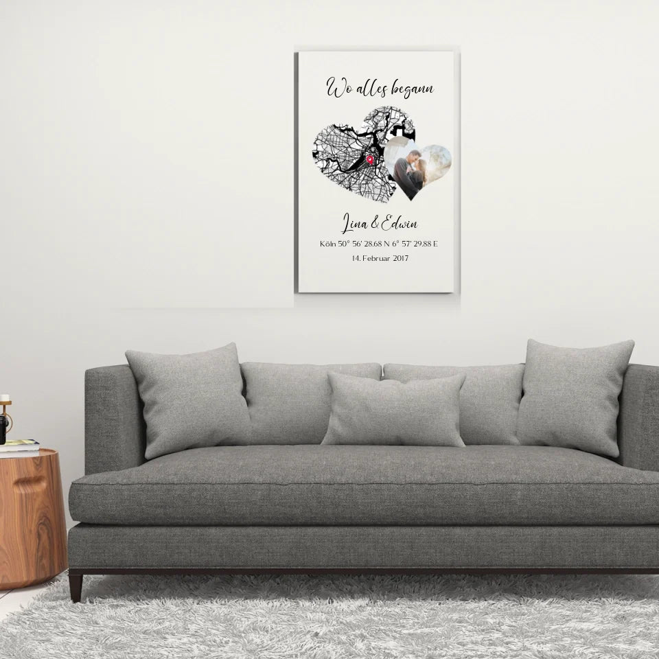 Wo alles begann mit Foto - Personalisierbares Poster