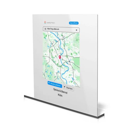 Acrylglas mit Navigationsdesign mit Stadtkarte perfekt für den Jahrestag oder Hochzeitsgeschenk