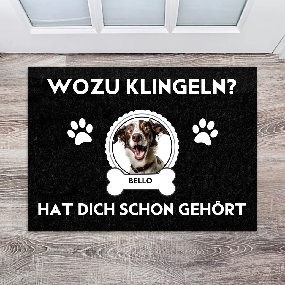 Personalisierte Fußmatte für Hundebesitzer mit Hundebild
