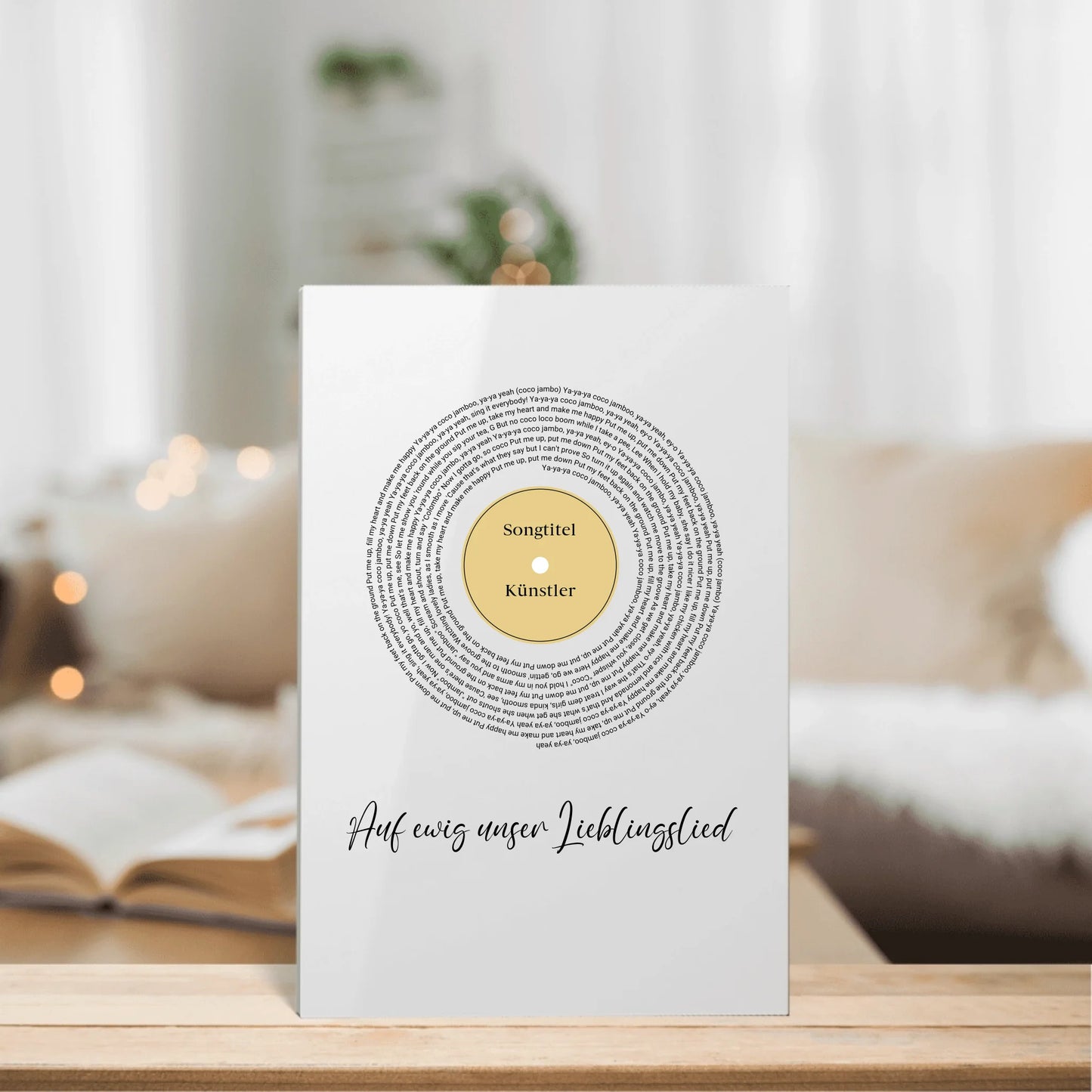 Song mit Lyrics und Namen - Personalisierbares Acrylglas