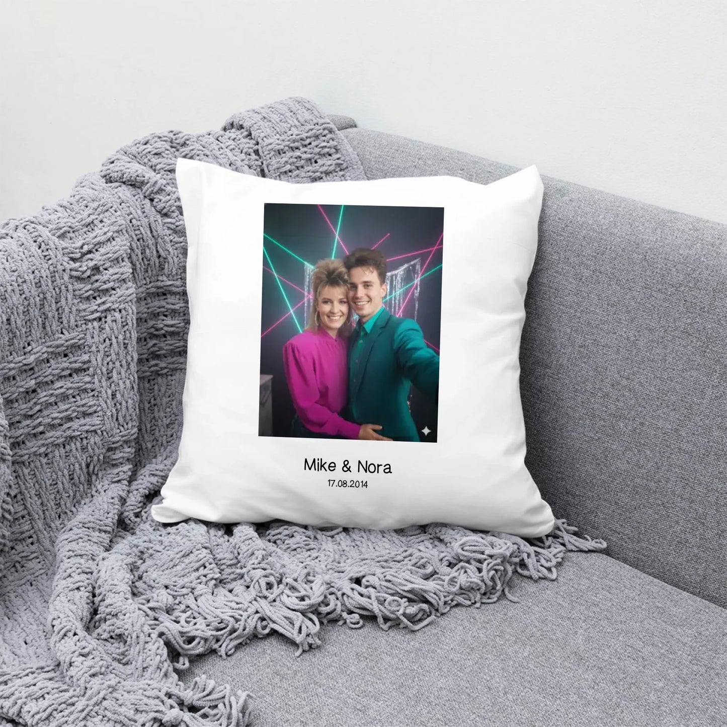 80s Portrait - Personalisierbares Kissen