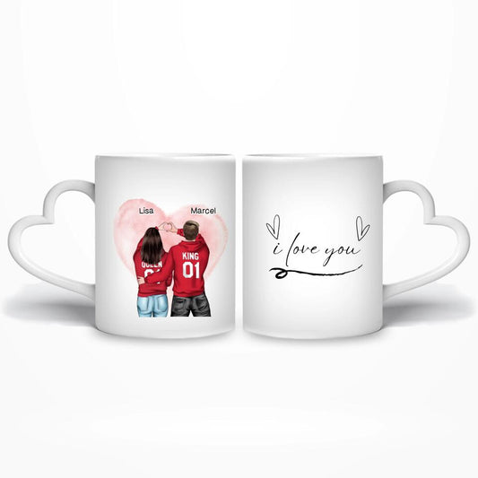 Pärchen Herzhände - Personalisierbare Tasse