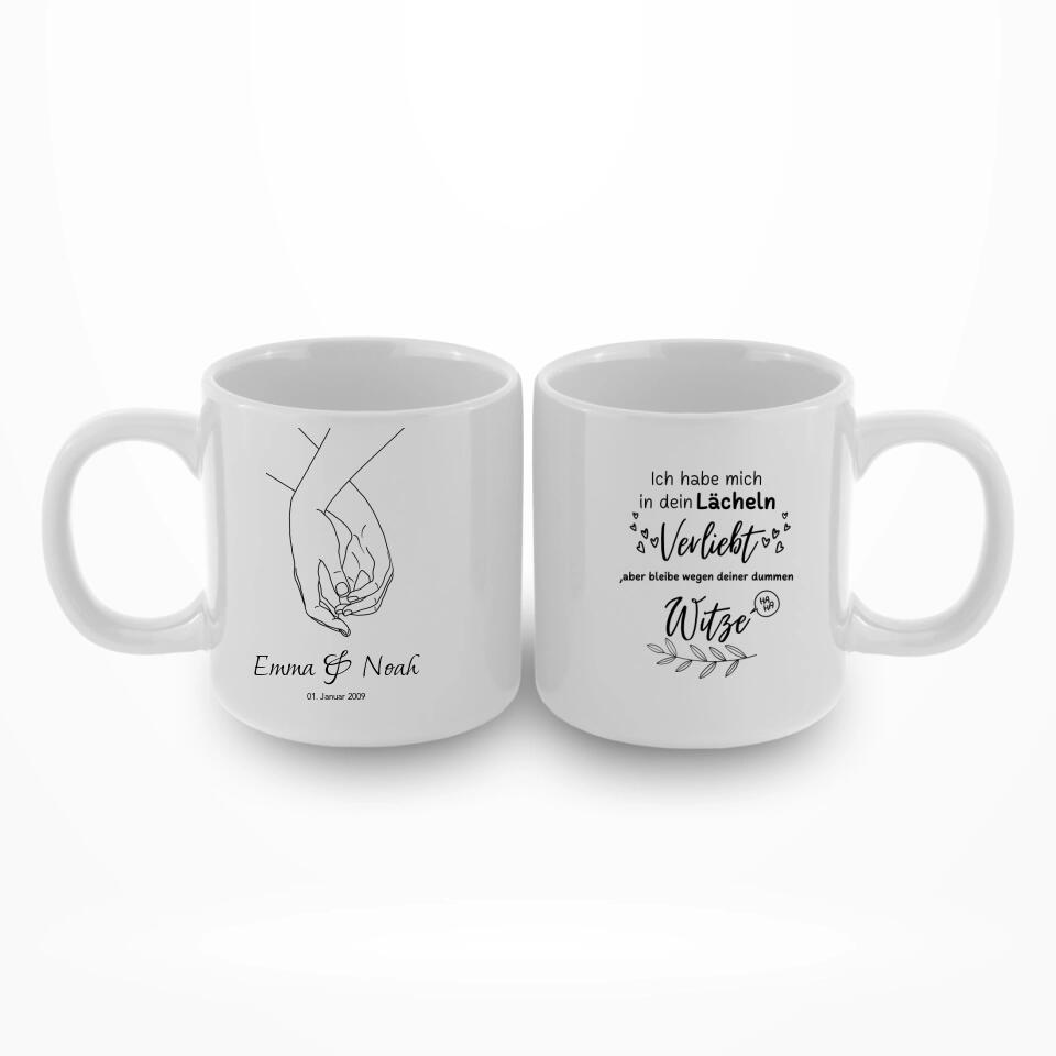 Paare Hände - Personalisierbare Tasse