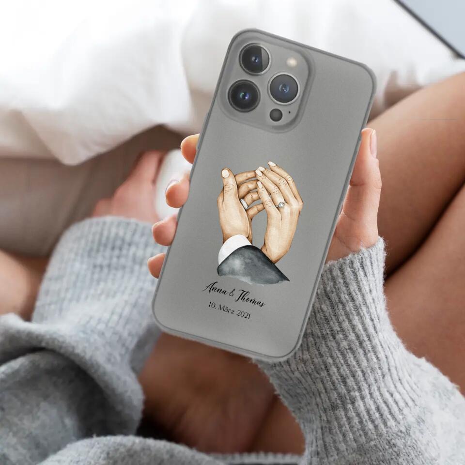 Hochzeit Hände - Personalisierbare Handyhülle