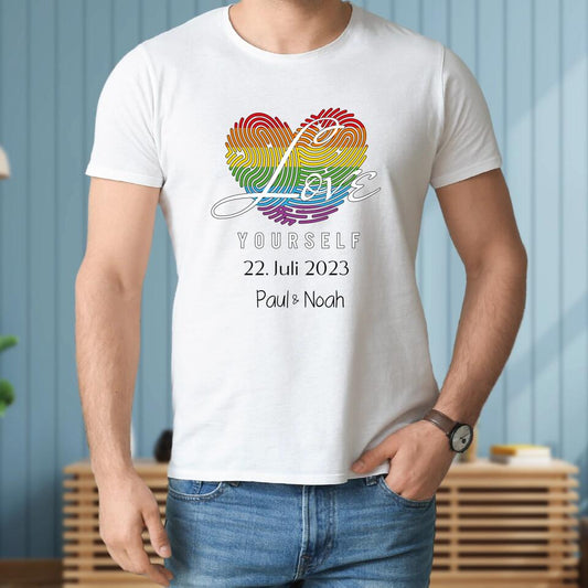 Love yourself LGBTQ+ - Personalisierbares T-Shirt