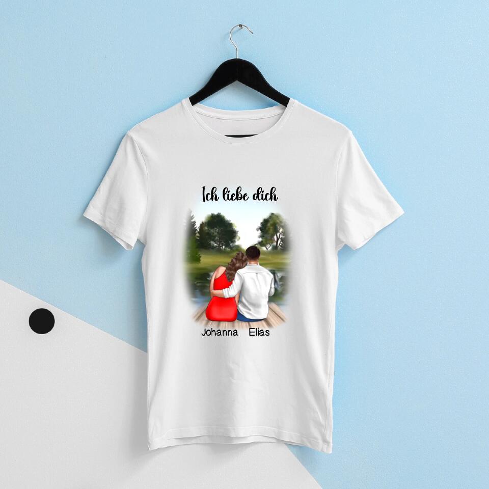 Pärchen am See - Personalisierbares T-Shirt