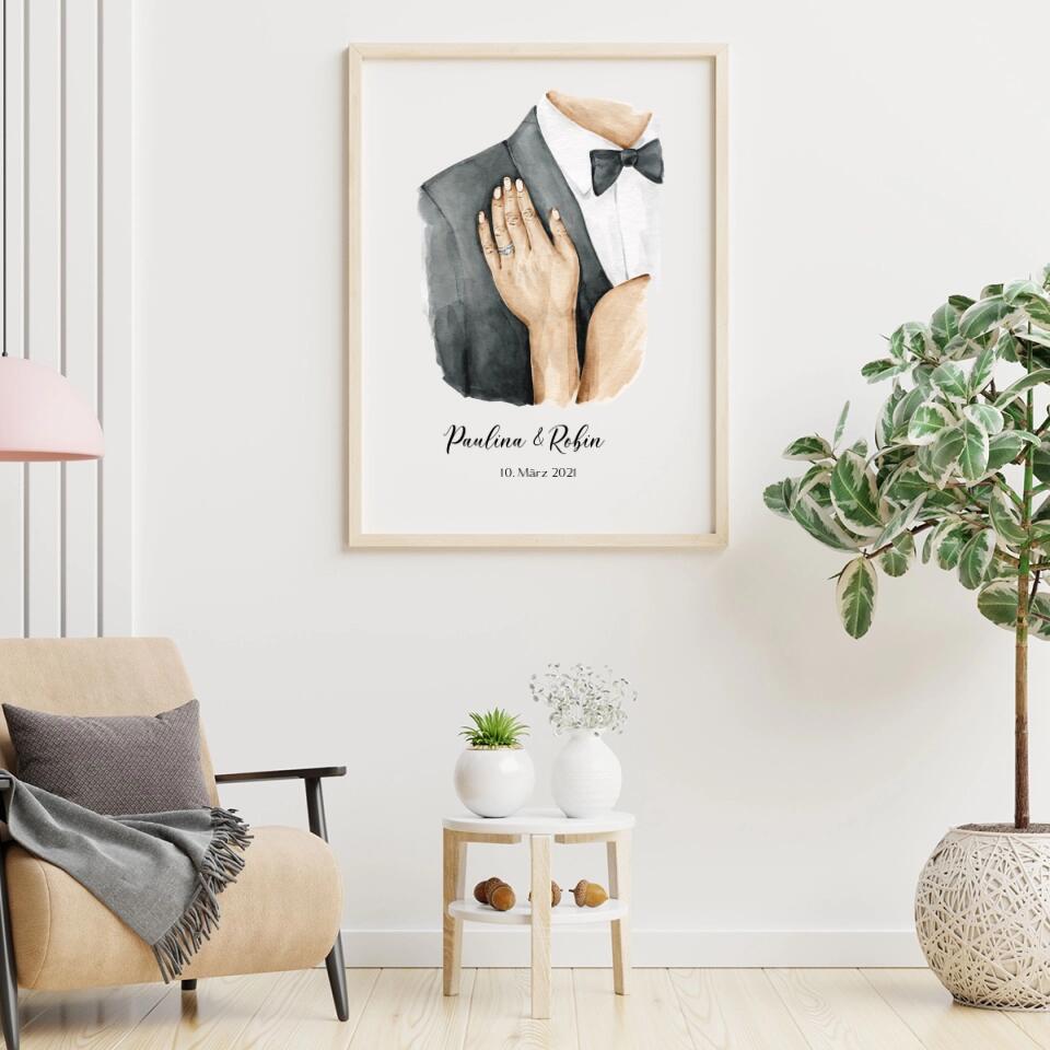 Hochzeitspärchen - Personalisierbares Poster