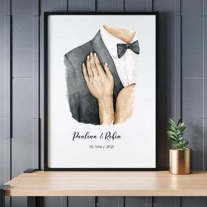 Hochzeitspärchen - Personalisierbares Poster