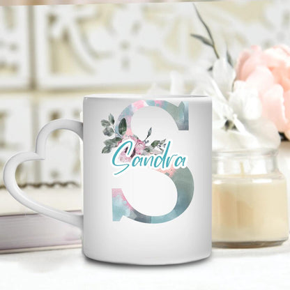 Flower Buchstaben - Personalisierbare Tasse