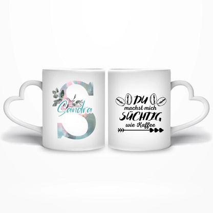 Flower Buchstaben - Personalisierbare Tasse