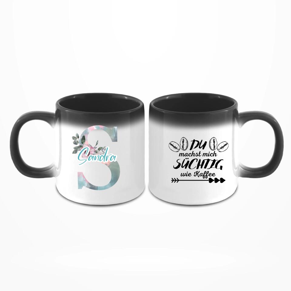 Flower Buchstaben - Personalisierbare Tasse